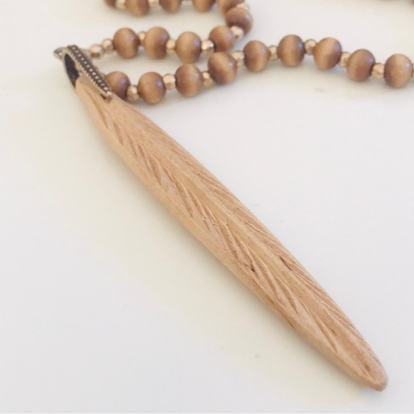 Wooden Bead Pendant Necklace - Picture 9 of 9